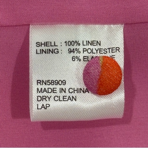 Antonio Melani Naomi Mandarin Floral Printed Linen Halter Dress Pink Orange $189 - Picture 15 of 15